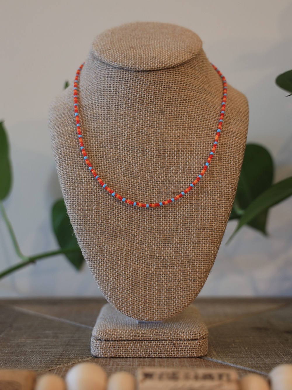 Desert Tide • Handmade Red and Blue Beaded Necklace - Women's Jewelry